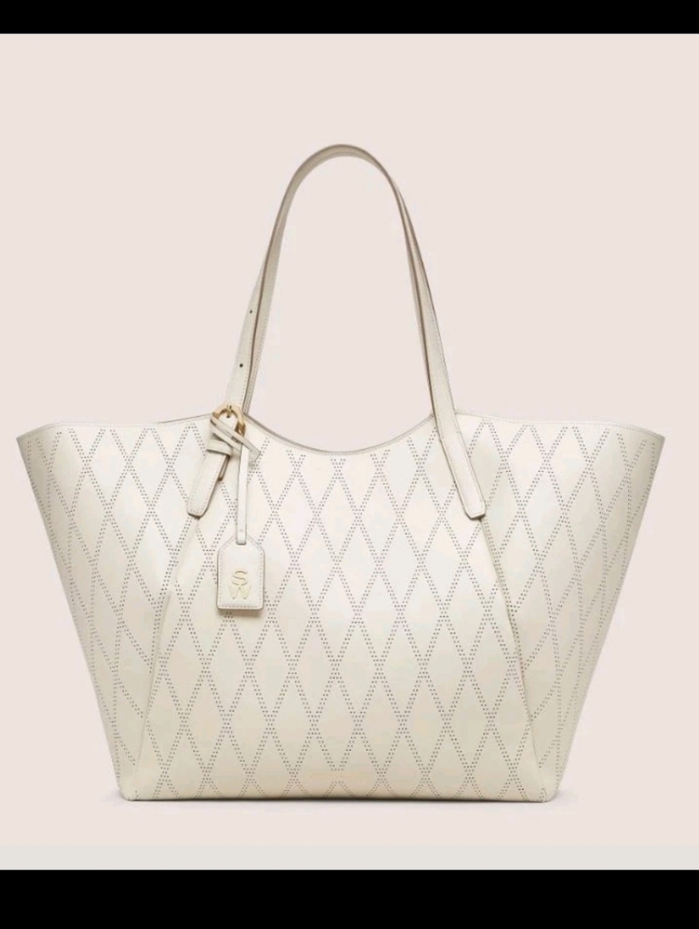 Stuart Weitzman GOGO Leather Tote In Oat Bag Retail $900